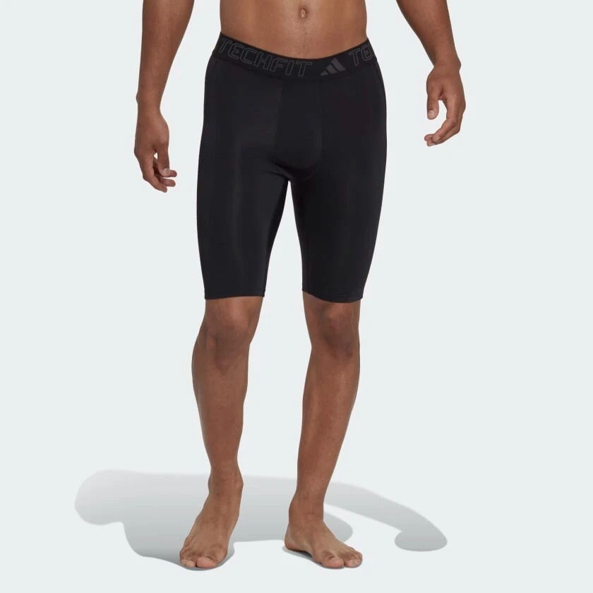 adidas Techfit Training Shorts Mens Compression Running Base Layer Black - Image 1 of 4