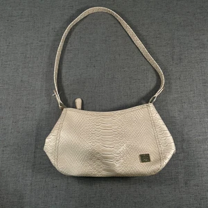 Liz Claiborne Schultertasche Kunstleder Krokodil Alligatorleder creme kleine Handtasche - Bild 1 von 10