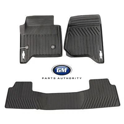 Chevrolet Tahoe 2015-2020 equipamiento de alfombrillas premium para todo clima delanteras y segunda fila negras OEM Foto 1 de 4