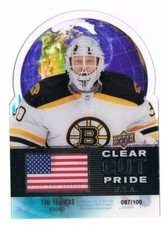 2012-13 Upper Deck Clear Cut Pride of U.S.A. #USA-3 Tim Thomas 087/100