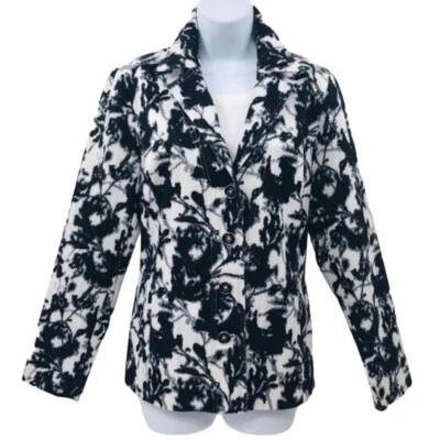 Chaqueta Blazer Laura Ashley Floral Blanco y Negro Talla M Foto 1 de 4
