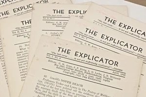 LOT OF 12 Vintage issues OF The Explicator Literary Criticism Journal from 1940s - Picture 1 of 20