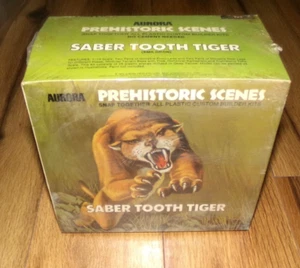 Vintage 1972 Aurora Prehistoric Scenes Saber Tooth Tiger Model Kit New Sealed - Picture 1 of 6