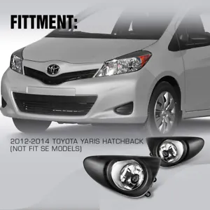 Fits for 2012 2013 2014 Toyota Yaris Fog Lights Clear Lens 1Pair Lamps  - Picture 1 of 7