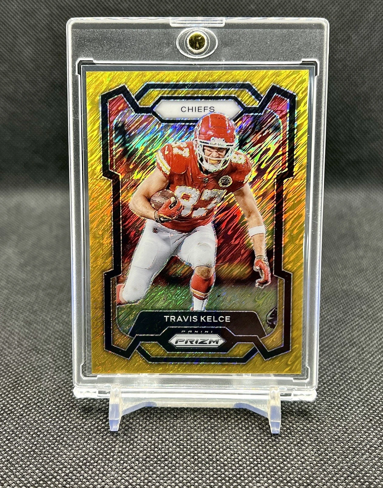 2023 Panini Prizm Travis Kelce #151 FOTL Gold Shimmer Prizm #/10 SSP