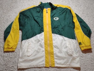 Vintage Green Bay Packers Starter Jacket Windbreaker Mens 2XL Colorblock NFL - Picture 1 of 15