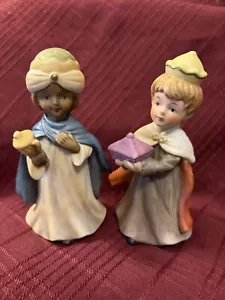 Coppia di RE alti 5" della Natività...porcellana di Lefton - Foto 1 di 5