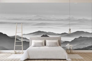 3D Gray Sky Mountains 53 Wallpaper Murals Wall Print Wallpaper Mural AJ WALL AU - Picture 1 of 6
