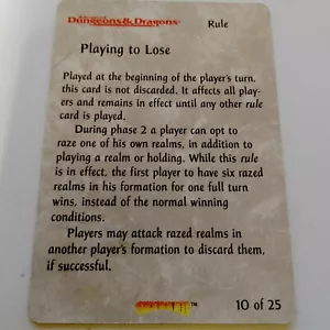 SPELLFIRE CCG "Playing to Lose" Chase DR10 UR NM/Mint - Picture 1 of 1