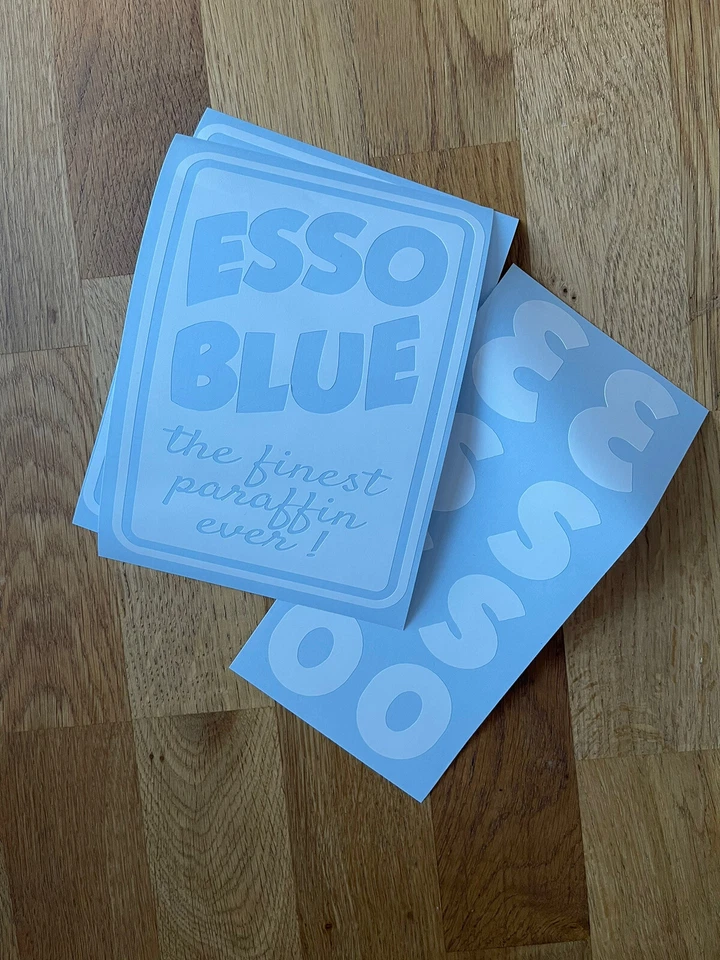 esso blue paraffin sticker decal 2 gallon can petroliana - Image 1 of 1