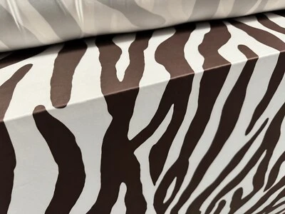 Soft Touch Stretch Spandex Jersey Fabric, Per Metre - Jumbo Zebra print - brown - Image 1 of 4