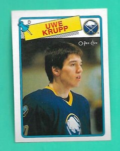 (1) UWE KRUPP 1988-89 O-PEE-CHEE  # 220 SABRES  ROOKIE NM CARD (V9429)  