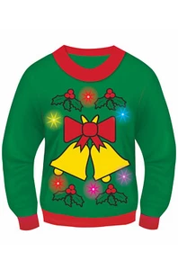 Christmas Holiday Holly Light Up Sweater Adult Costume (Large) - Picture 1 of 1