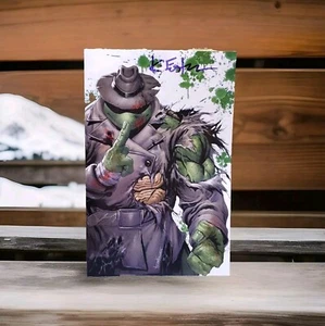 TMNT #1 BATTLE DAMAGE DISGUISE VIRGIN Tyler Kirkham SDCC SIGNED Kevin Eastman NM - Picture 1 of 10
