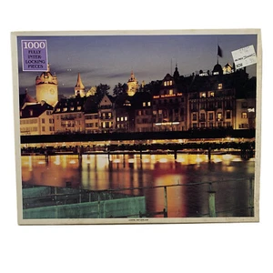 Rompecabezas 75922 Rainbow Works Lucerna Suiza 1000 piezas paisaje urbano vintage sellado - Imagen 1 de 12
