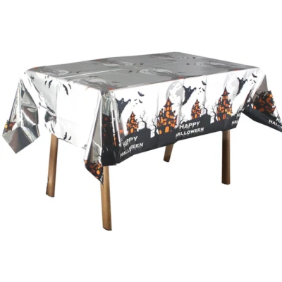 Spooky Theme Spiderweb Pattern Tablecloth Table Cover Halloween Party Decor - Image 1 of 4