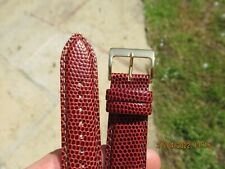 20mm Apollo Brown Lizard  Padded Genuine Leather Watch Strap Made in England 