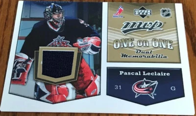 2007-08 Upper Deck MVP One On One Jerseys Pascal LeClaire/Manny Legace OO-LL - Image 1 of 2