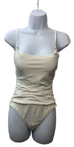 Anne Cole Women Shirred Solid One Piece Swimsuit White MYMO05701 Swimwear Size 6 - Picture 1 of 7