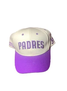 Sombrero de juego nocturno católico de los Padres de San Diego 2024 color púrpura tostado vitral Bill Dove - Imagen 1 de 13