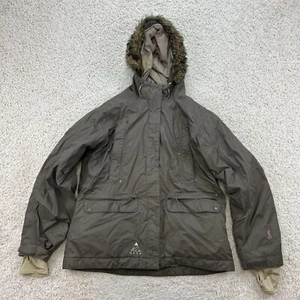 K2 Snow Jacket Womens XL Faux Fur Hood Snowboarding Ski Lined Nylon Winter - Picture 1 of 13