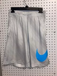 Nike FLY DRI-FIT shorts Size Medium Aqua Logo White Gray Stripes - Picture 1 of 6