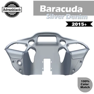 Carenado interior de mezclilla plateado Barracuda se adapta a más de 15 Harley Touring Road Glide FLTRXS - Imagen 1 de 11