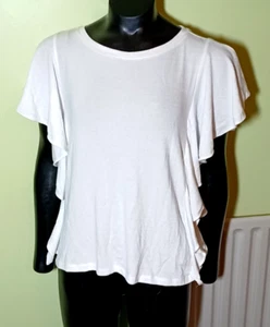 NEW Gap Women's Softspun Flutter Top, White - S - Picture 1 of 7