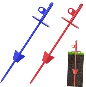 Dog tie Out Stake-Heavy Duty Dog Stake,Dog Stake Allows Dogs Up to 200 Red+Blue - Picture 1 of 5