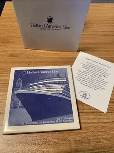 Holland America Cruise Line Souvenir Tile Cork Coaster with COA. - Picture 1 of 7