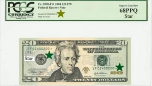 FR #2090-F* $20 FW 2004 FRN Star Superb Gem New 68 PPQ PCGS 947115-22 - Picture 1 of 2