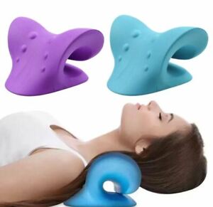Neck Traction Pillow Stretcher Massager Head Cervical Pain Relief Support Relax