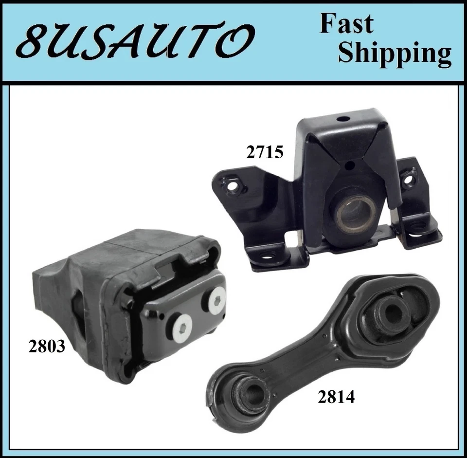 3 PCS MOTOR & TRANS MOUNT FIT 1994-1998 PONTIAC GRAND AM - 2.3L, 2.4L AUTO TRANS - Image 1 of 4