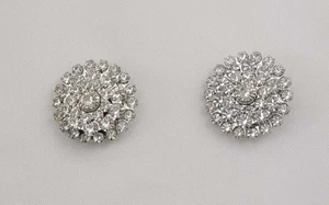 Vintage Rhinestone Cluster Shoe Clips - Picture 1 of 3