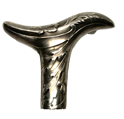 Ancien petit POMMEAU de CANNE en argent - Photo 1/4