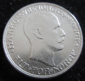 MDS NORUEGA NORUEGA 2 CORONAS 1917 "HAAKON VII.", PLATA # - Imagen 1 de 2