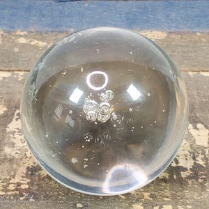 Vintage Ball Glass Paperweight w/ Bubbles 3 Inch Round - Picture 1 of 5