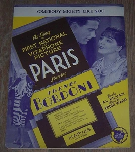 Somebody Mighty Like You Irene Bordoni Paris 1929 Movie Sheet Music - Picture 1 of 1