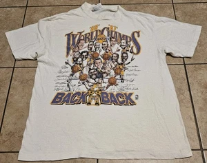 Vintage Los Angeles Lakers World Champs Back To Back T Shirt Large 80s - Picture 1 of 4