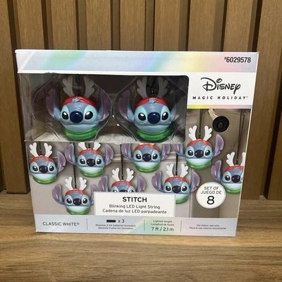 Disney 8 Count 7ft White LED Plug_In Indoor Christmas String Lights Lilo& Stitch - Image 1 of 3