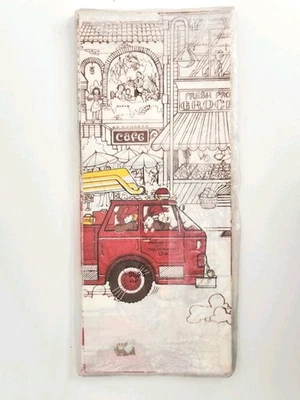 Papel Cumpleaños Fiesta Mantel Mantel Bomberos Camión de Bomberos De Colección Años 70 Años 80 Foto 1 de 4
