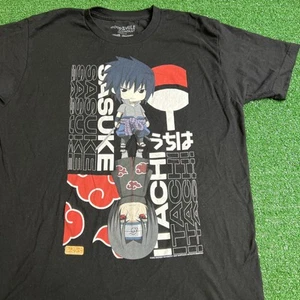 Naruto Sasuke & Itachi Black Short Sleeve T-Shirt Mens Size Large - Picture 1 of 8