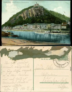 Tetschen-Bodenbach Decín pared de pastor y restauración y elba con vapor 1915 - Imagen 1 de 3