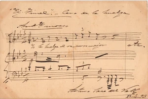 Spain 1905 postcard partitura manuscrita Arturo Saco del Valle "El Tunel" (1905) - Picture 1 of 2
