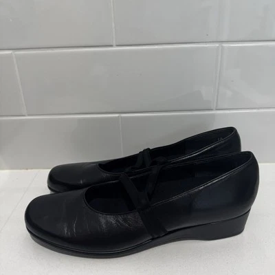 Zapatos MUNRO Americanos para Mujer Cuero Negro Talla 10 US Ballet Mary Jane Wedge Foto 1 de 4