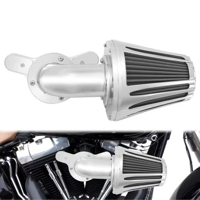 Cone Chrome Air Filter Gray Intake For Harley Touring Road King Glide 2000-2007 - Image 1 of 4