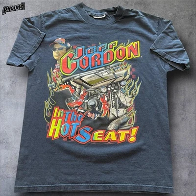Camisa masculina Jeff Gordon média preta NASCAR Racing dupla face gráfica 24 Dupont - Imagem 1 de 4