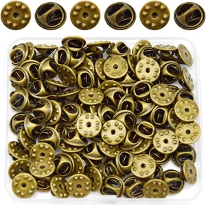 100 Stck. Sicherungsstiftrücken 11 mm Brosche Anstecknadel Rückseite Schmetterling Pin Halter Abzeichen Cl - Bild 1 von 12