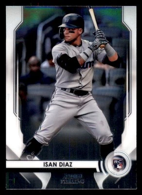 2020 Bowman Sterling Isan Diaz Rookie RC #BSR-67 Baseball Card - Image 1 of 2