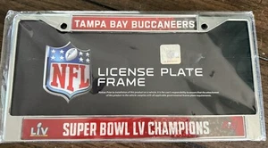 Tampa Bay Buccaneers Super Bowl LV Champions SILBER Metall Nummernschild Rahmen - Bild 1 von 6